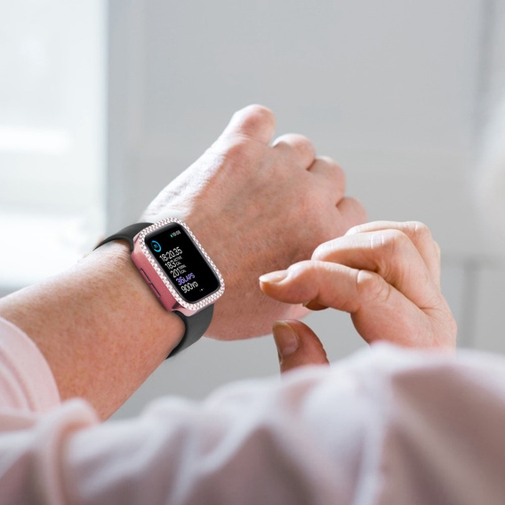 2в1 чехол и защитное стекло для часов Apple Watch 4/5/6/SE 44mm, Pink