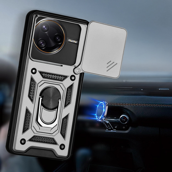 Чохол NOX Camera Slide Xiaomi Poco F7 Pro, CamShield Slide, сріблястий