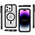 Чохол з рамкою для iPhone 14 Pro, для MagSafe, прозорий / чорний