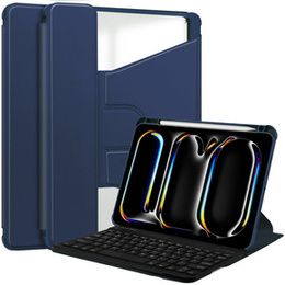 Чехол клавиатура для iPad Pro 11" 2024 (5 gen.), Rotary 360° Leather, темно-синий