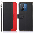 Чохол-книжка для Xiaomi Redmi 12C, KHAZNEH RFID, чорний / червоний