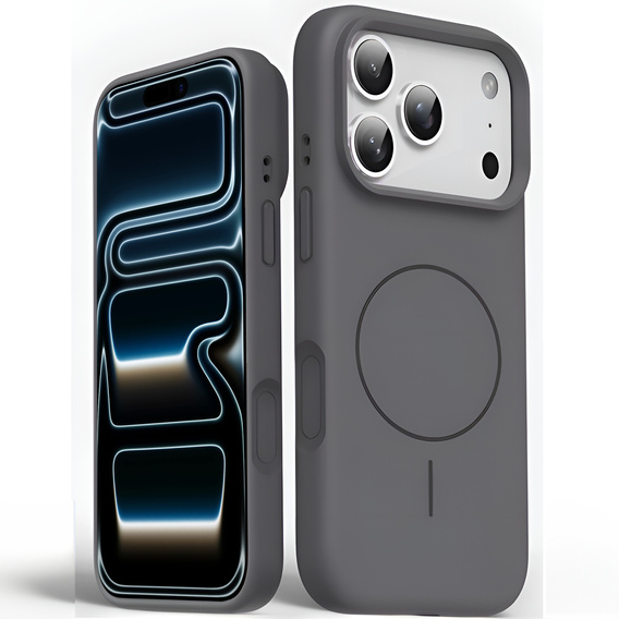 Силіконовий чохол для iPhone 17 Pro Max, для MagSafe, протиударний, сірий
