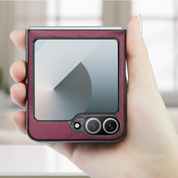 Чохол для Samsung Galaxy Z Flip7 FE / Z Flip6, CASE Litchi Leather, червоний
