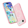 Чехол для iPhone Air, для MagSafe, глиттер, полупрозрачный розовый