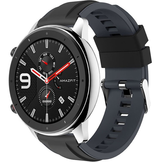 Силиконовый ремешок до Huawei Watch GT 2 Pro - Black / Grey