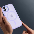 Чохол для iPhone 11, для MagSafe, ERBORD Matt Case, фіолетовий + захисне скло