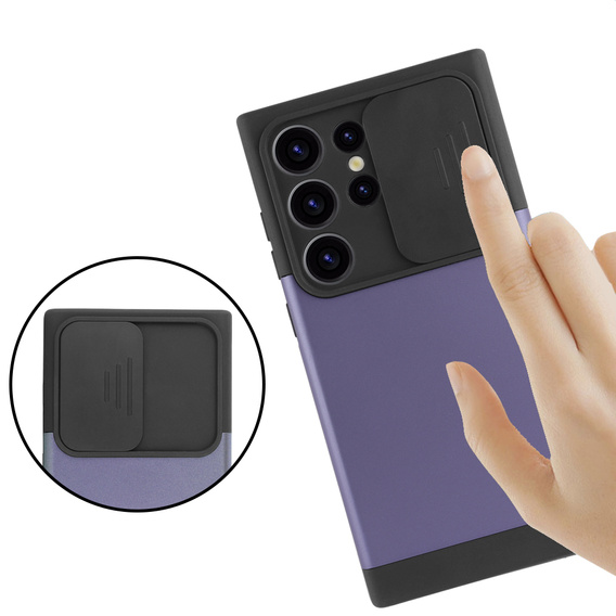 Чoхол до Samsung Galaxy S24 Ultra, ERBORD MagProtect Slide Camera, фіолетовий