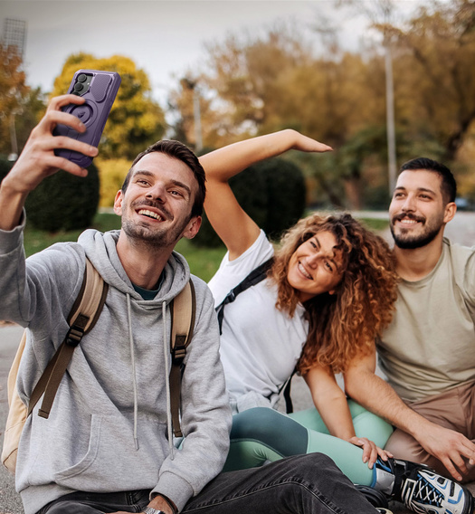 Броньований чохол для Samsung Galaxy S25+ Plus, Dexnor CamProtect MagSafe, фіолетовий (Дві рамки)