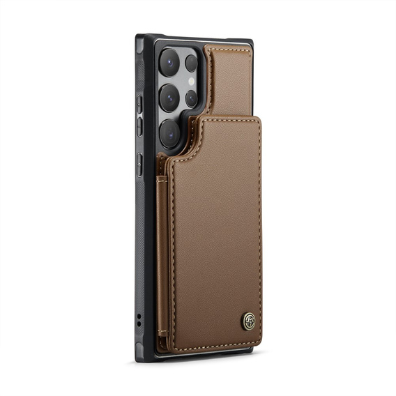 CASEME флип-кейс для Samsung Galaxy S25 Ultra, Litchi Wallet, коричневый
