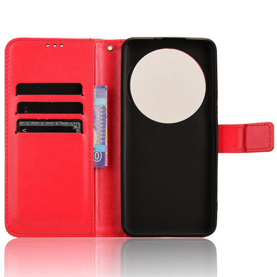 Откидной чехол для Xiaomi 14 Ultra, Crazy Horse Wallet, красный