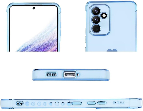 Чехол для Samsung Galaxy A15 4G / 5G, Electro heart, синий + полное клеевое керамическое стекло