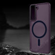 Чехол для Samsung Galaxy S21, для MagSafe, ERBORD Matt Case, тёмно-фиолетовый + стекло для экрана