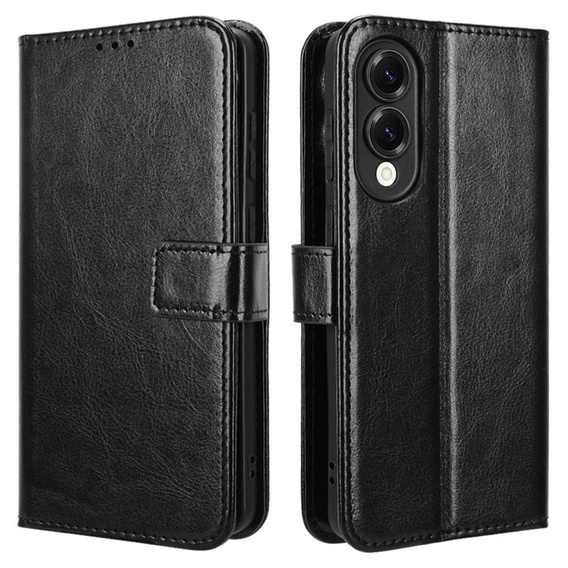 Футляр з клапаном для Samsung Galaxy S25 Edge, Crazy Horse Wallet, чорний