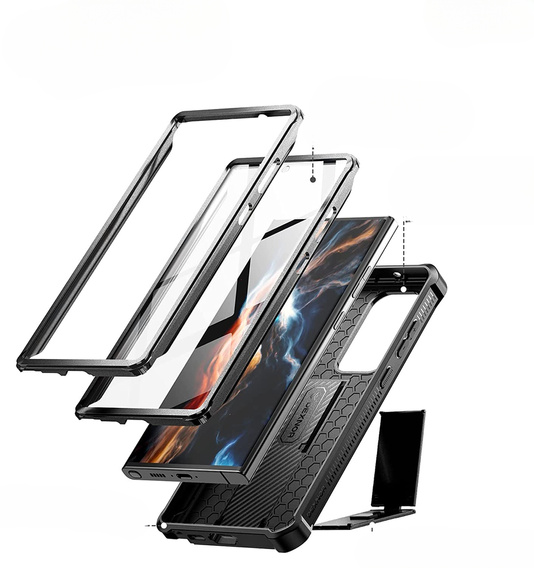 Броньований чохол для Samsung Galaxy S23 Ultra, Dexnor Full Body (Two Frames), чорний