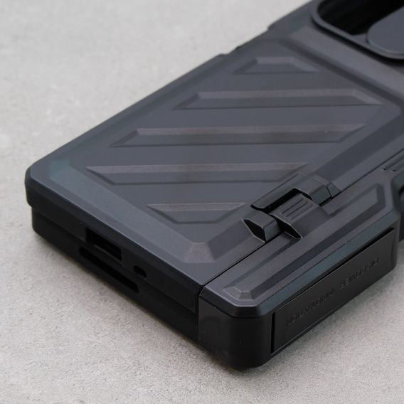 Чохол для Samsung Galaxy Z Fold5 5G, Kickstand case, з підставкою та склом, чорний