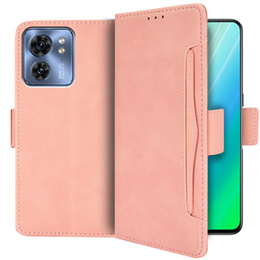 Футляр з клапаном для Motorola Edge 40, Card Slot, рожевий