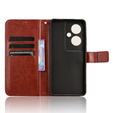 Футляр з клапаном для Oppo Reno 11F 5G, Crazy Horse Wallet, коричневий