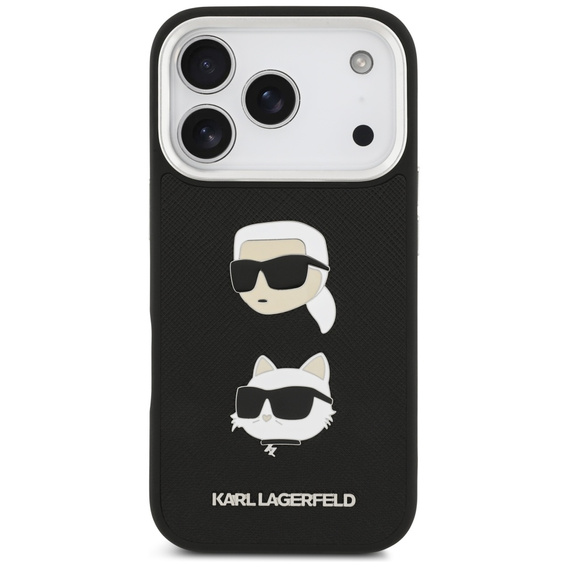 Чехол Karl Lagerfeld Grained Karl & Choupette Heads Pins & Logo для iPhone 17 Pro