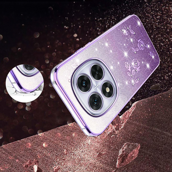 Чохол з блискітками Glitter Flower для Xiaomi Redmi Note 15 Pro Plus 5G