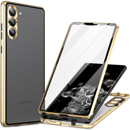 Чохол для Samsung Galaxy S23 Plus, Magnetic Dual Glass, золотий