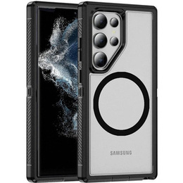 Чохол з рамкою для Samsung Galaxy S22 Ultra, для MagSafe, прозорий / чорний