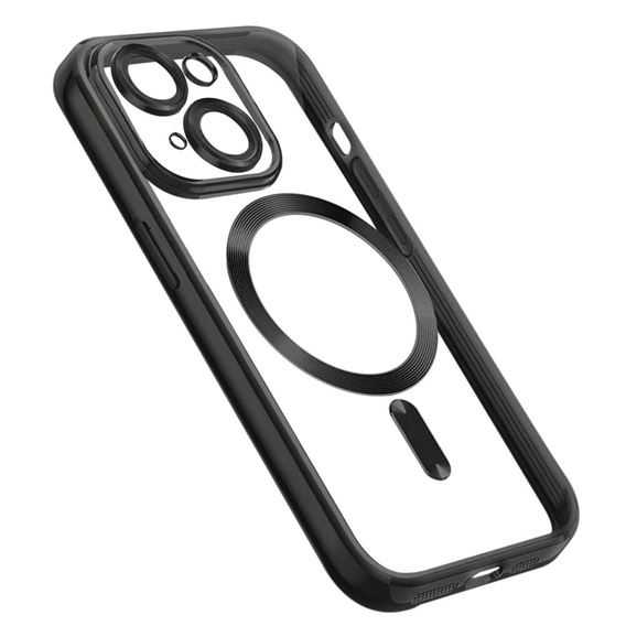 Чохол для iPhone 15, Electro MagSafe, чорний + Скло на екран