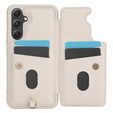 Чохол для Samsung Galaxy S23 FE, Leather Flower Card Slot, бежевий