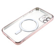 Чохол для iPhone 12, Electro MagSafe, рожевий + Скло на екран