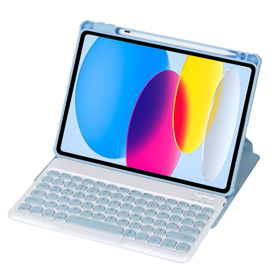 Чохол клавіатура для iPad 11" 2025 A16 (11 gen.) / iPad 10.9" 2022 (10 gen.), Rotary 360° Leather, світло-блакитний
