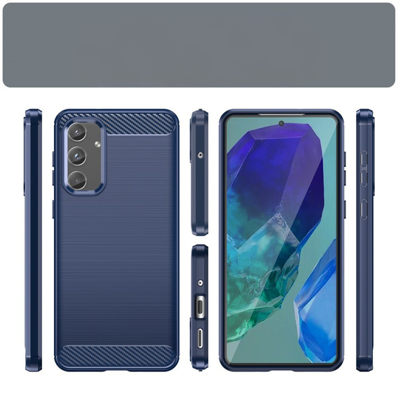 Чехол до Samsung Galaxy M55 5G, Carbon, синий