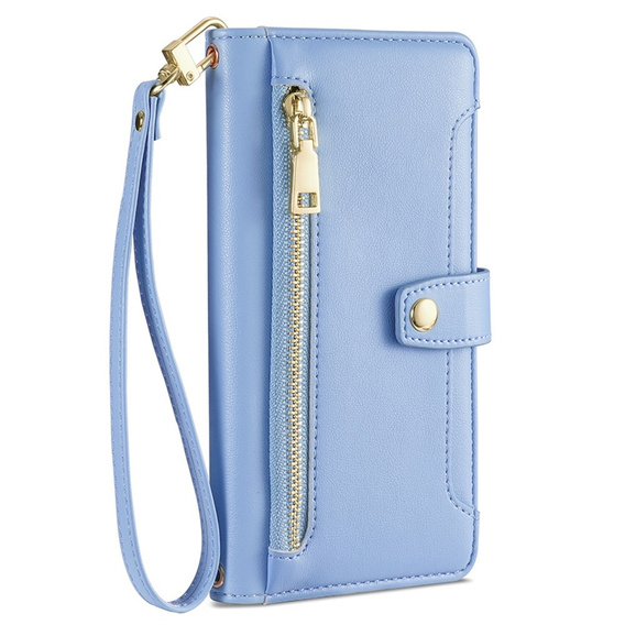 Откидной чехол для Samsung Galaxy A25 5G, Wallet Zipper Pocket, синий