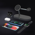 ERBORD 3в1 Бездротовий індуктивний зарядний пристрій з MagSafe для iPhone Apple Watch AirPods