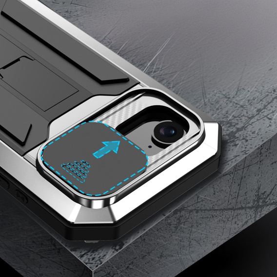 Броньований чохол для iPhone 16E, R-JUST, сріблястий