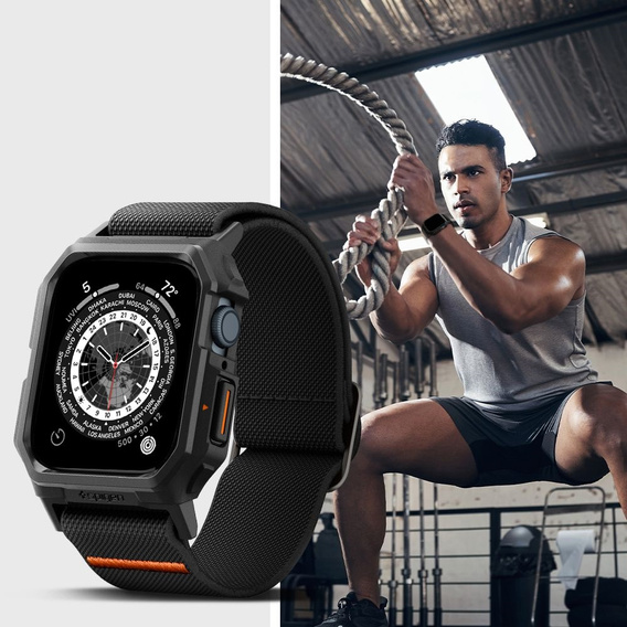 Чехол ремешок SPIGEN до Apple Watch 4/5/6/7/SE 44/45mm, Rugged Armor Pro, Charcoal Grey