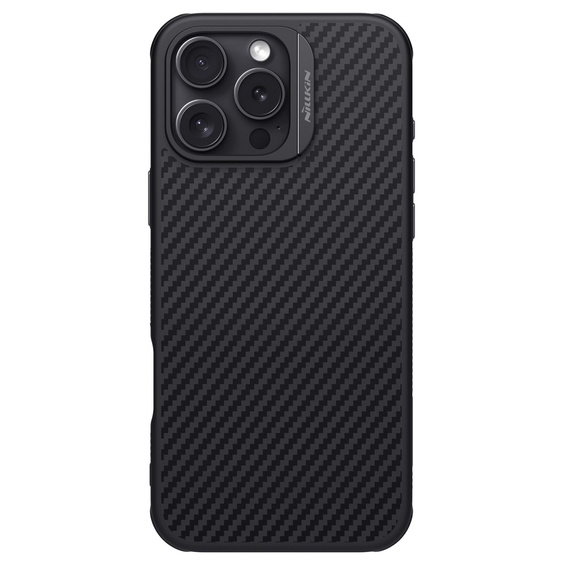 Чохол для iPhone 16 Pro Max, броньований Nillkin, Carbon Fiber, для Magsafe, чорний