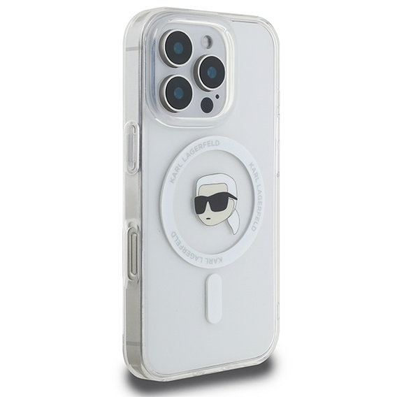 Чехол Karl Lagerfeld IML Metal Karl Head MagSafe для iPhone 16 Pro Max