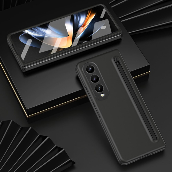 Чехол для Samsung Galaxy Z Fold 4 5G, со стеклом и стилусом, чёрный