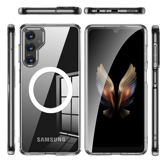 Чехол для Samsung Galaxy A25 5G, гибридный чехол Fusion, для MagSafe, прозрачный + 9H стекло