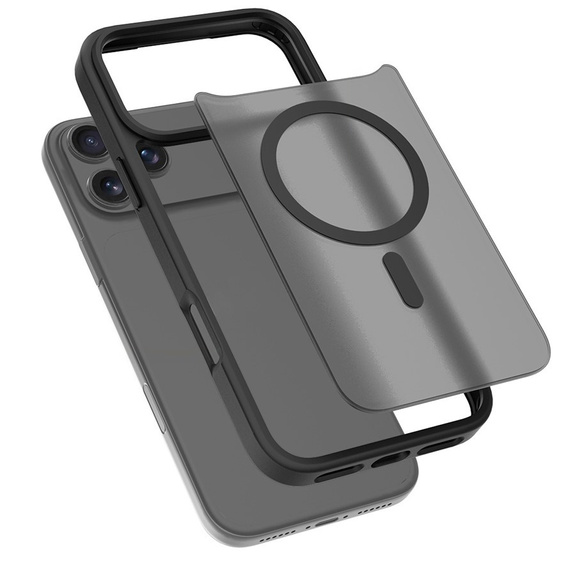 Матовый чехол для iPhone 17 Pro, для MagSafe, полупрозрачный черный