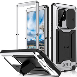 Броньований чохол для Samsung Galaxy S22 Ultra, R-JUST CamShield Slide, сріблястий