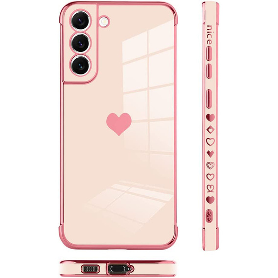 Чехол до Samsung Galaxy S22, Electro heart, розовый rose gold