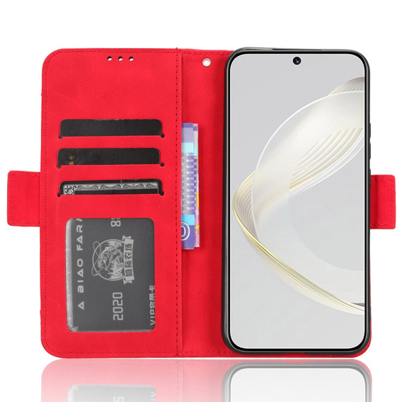 Футляр з клапаном для Huawei Nova 11 Pro, Card Slot, червоний