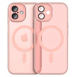 Чохол для iPhone 16 Plus, для MagSafe, ERBORD Matt Case, рожевий + захисне скло