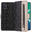 Чохол-кришка для Samsung Galaxy A51, Wallet Pocket Zipper Lace, чорний