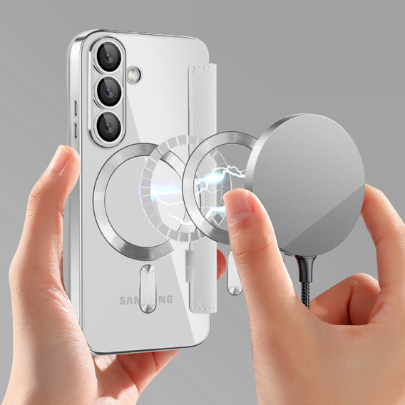 Откидной чехол для Samsung Galaxy S25, RFID Wallet MagSafe CamShield, серебряный
