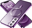 Чохол для Samsung Galaxy S22, Electro MagSafe, фіолетовий + Скло на екран