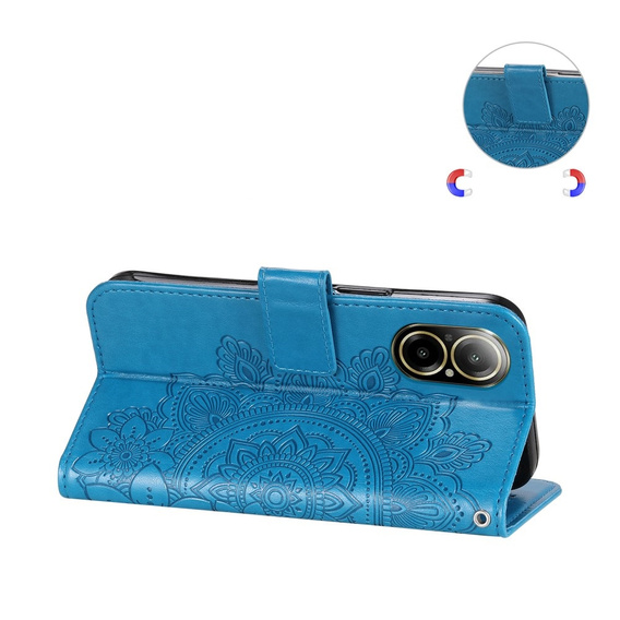 Откидной чехол для Realme C67, Mandala, синий