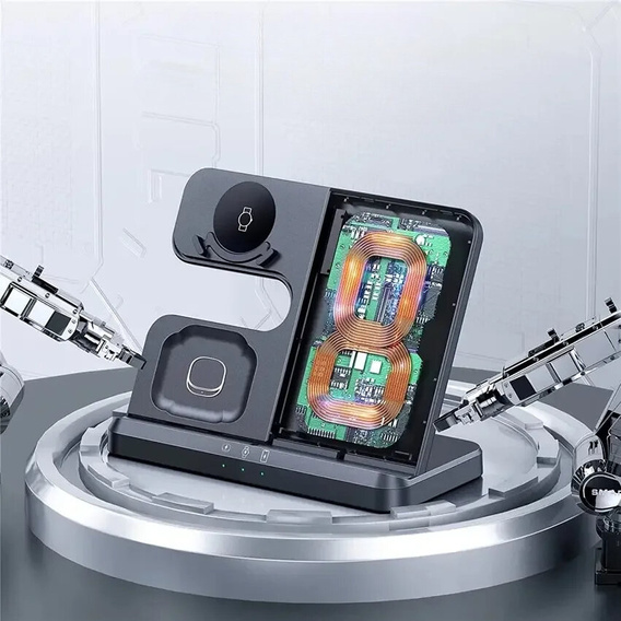 Беспроводное индуктивное зарядное устройство 3 в 1 ERBORD для смартфона, Galaxy Watch и Galaxy Buds, черный