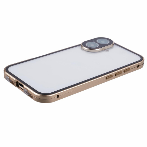 Чехол для iPhone 16, Magnetic Dual Glass, золотой