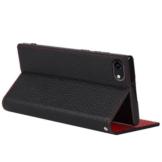 Кожаный чехол для iPhone 7/8/SE 2020/SE 2022, ERBORD Grain Leather, чёрный